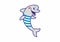 Ð’ÐµÑÐµÐ»Ñ‹Ð¹ Ð´ÐµÐ»ÑŒÑ„Ð¸Ð½ Ð² Ñ„ÑƒÑ‚Ð±Ð¾Ð»ÐºÐµ. Funny dolphin in a striped navy t-shirt